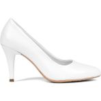 Kadın Beyaz İnce Topuklu Deri Stiletto