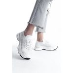 Kadın Beyaz Triko Taşlı Spor Ayakkabı & Sneaker