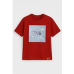 Kadın Bisiklet Yaka %100 Pamuk Helikopter Baskılı Kısa Kollu T-Shirt