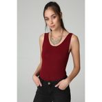 Kadın Bisiklet Yaka Alttan Çıtçıtlı Body Bordo 42