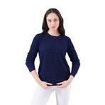 Kadın Bisiklet Yaka Büzgülü Kazak 12833 BGL-ST04228 LACİVERT M/L
