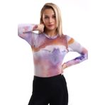 Kadın Bisiklet Yaka Uzun Kollu Altı Çıt Çıtlı Tül Body 7002-461-0002 Renkli 38