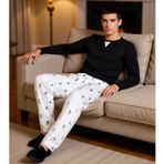 Kadın Bisiklet Yaka Waffle Pijama Takımı Kayak Desenli Pantolon Fonksiyonel Dayanıklı Spor