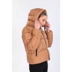Kadın Bisküvi Kapüşonlu Şişme Mont 5009 - 2XL