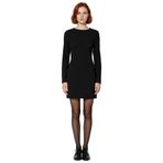 Kadın Bodycon Kesim Cep Detaylı Dokuma Mini Elbise Uzun Kollu Şık ve Modern Kışlık Tasarım-Siyah-36