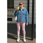 Kadın Bol Cep Oversize Kapşonlu Mavi Kot Ceket - 2XL