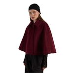 Kadın Bordo Astarlı Kaşe Panço 30048