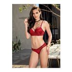 Kadın Bordo Destekli Bralet Sütyen Ve Külot Takım, 80B, B4434NT-69BS00018310717