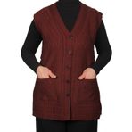 Kadın Bordo Düğmeli Yelek