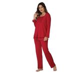 Kadın Bordo Hamile Lohusa Pijama Takımı, L, BS3045EF-19804IGP253105