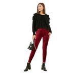 Kadın Bordo Kadife Kışlık Likralı Tayt, Bordo, M, UMJMRLX618-BORDO-M