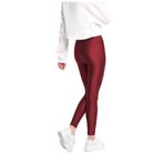 Kadın Bordo Parlak Yüksek Bel Toparlayıcı Disko Tayt, Bordo, XL, HG001XL