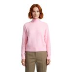 Kadın Bordo Reglan Kol Oversize Dik Yaka Triko Kazak Kış Sezonu İçin İdeal Rahat Günlük Giyim -Pembe-M