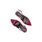 Kadın Bordo Saten Orta Topuk Stiletto Tokalı Yeni Sezon HK1095 Bordo 38