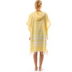 Kadın Bornoz Panço Peştemal Pamuklu Plaj Havlusu Pembe - S - M