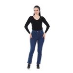 Kadın Boru Paça Likralı Kot Pantolon (Koyu Mavi) (Koyu Mavi / 46)