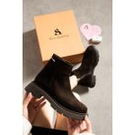 Kadın Bot & Bootie Süet Kahverengi Orta Topuklu Casual/günlük Soğuk Havaya Dayanıklı