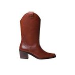 Kadın Bot Ubeda Toni Pons Leather Cowboy Ankle Boots Wıth Heel - Camel