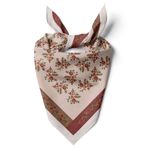 Kadın Boyun Fular 70cm x 70cm Orta Boy Kare Organik Pamuk | Saç Bandı Şalı Bandana Başörtüsü Nefes Alabilir Hafif (Çiçek Tasarımı 6)