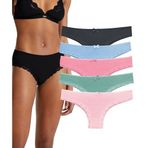 Kadın Brazilian Külot, Brazilian Tanga Külot, 5li Paket, Yumuşak Pamuklu Kumaş, K.Soft, 2XL