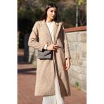 Kadın Buklet Oversize Kaban Bej - 38