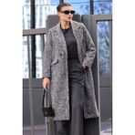 Kadın Buklet Oversize Kaban Siyah - 36