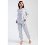 Kadın Büyük Beden 2 İplik Uzun Kol Gri Melanj Pijama Takım C1T2N0O304 GRİ MELANJ 3 XL