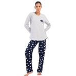 Kadın Büyük Beden 2 İplik Uzun Kol Gri Melanj Pijama Takım C4T2N0O304 GRİ MELANJ 1 XL