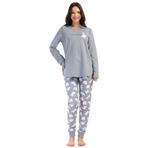 Kadın Büyük Beden 2 İplik Uzun Kol Gri Pijama Takım C6T3N0O304 GRİ 1 XL