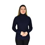 Kadın Büyük Beden Balıkçı Yaka Kazak R22897 BGL-ST03178-1 LACİVERT M