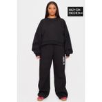 Kadın Büyük Beden Brooklyn Baskılı Ince Eşofman Altı SPR25BEAK54 - Black - 5XL