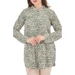 Kadın Büyük Beden Desenli Likralı Esnek Bürümcük Gömlek Bluz (yeşil, 2xl)