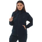 Kadın Büyük Beden Fermuarlı 3 İplik Şardonlu Kapüşonlu soft eşofman Takım (Siyah, 6XL)