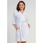 Kadın Büyük Beden Kapri Kol Gri Melanj Sabahlık C3T2N1601 - 7XL