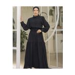 Kadın Büyük Beden Seçenekli Uzun Balon Kollu Elbise 3550350 Siyah 44