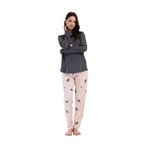 Kadın Büyük Beden Uzun Kol Füme Pijama Takım C2T7N1O304 FÜME 1 XL