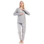 Kadın Büyük Beden Uzun Kol Pijama Takım, 405090