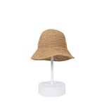 Kadın Camel Hasır Örgü Bucket | Bohem Stil Plaj ve Güneş Şapkası
