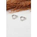 Kadın Çelik Basic Geometrik 1.5cm Üçgen Moldel Klipsli Küpe