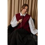 Kadın Cep Detaylı Süet Yelek - 32404YLK - BURGUNDY