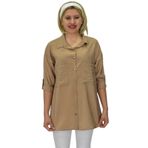 Kadın Cep Taşlı Ayrobin Gömlek BGL-ST03699 BEJ 38
