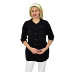 Kadın Cep Taşlı Ayrobin Gömlek BGL-ST03699 SİYAH 44