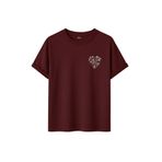 Kadın Çiçekli Kalp Baskılı T-Shirt, Minimalist Desenli Pamuklu Kısa Kollu Tişört, 10+ Renk Seçeneği (Bordo, M)