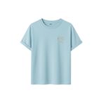Kadın Çiçekli Kalp Baskılı T-Shirt, Minimalist Desenli Pamuklu Kısa Kollu Tişört, 10+ Renk Seçeneği (Mavi, XL)