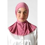 Kadın Çıtçıtlı Bağlamalı Tesettür Hazır Pratik Şal Pembe