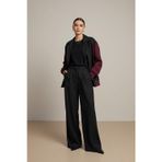 Kadın Çizgili Oversize Ceket - 32401CKT - NAVY-BURGUNDY