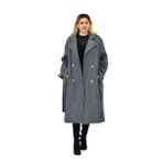 Kadın Çizgili Uzun Kaşe Kaban BGL-ST04118