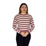 Kadın Çizgili Yumoş Spor Triko Kazak BGL-ST03364 PUDRA STANDART