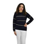 Kadın Çizgili Yumoş Spor Triko Kazak BGL-ST04124 SİYAH S/M