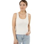 Kadın Cotton Premium Doku Krem Pamuklu Basic Fitilli Atlet XL